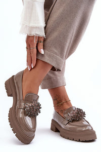 Heeled low shoes model 188505