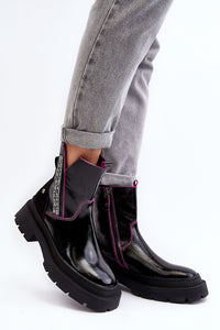 Heeled low shoes model 190707