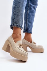 Heeled low shoes model 192289