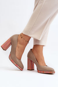 Block heel pumps model 192298
