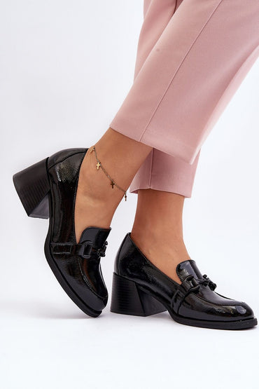 Heeled low shoes model 192916