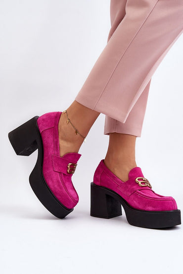 Heeled low shoes model 192917