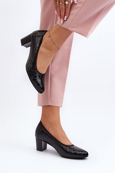 Block heel pumps model 192919