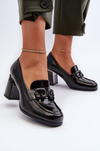 Heeled low shoes model 195396