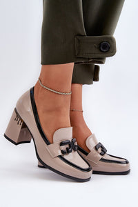 Heeled low shoes model 195397