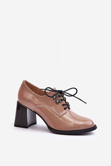 Heeled low shoes model 195405