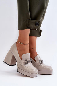 Heeled low shoes model 196315