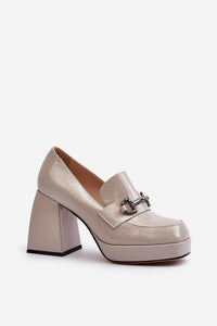Heeled low shoes model 196315