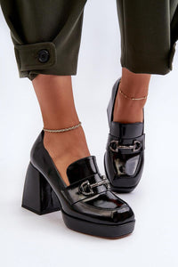Heeled low shoes model 196316
