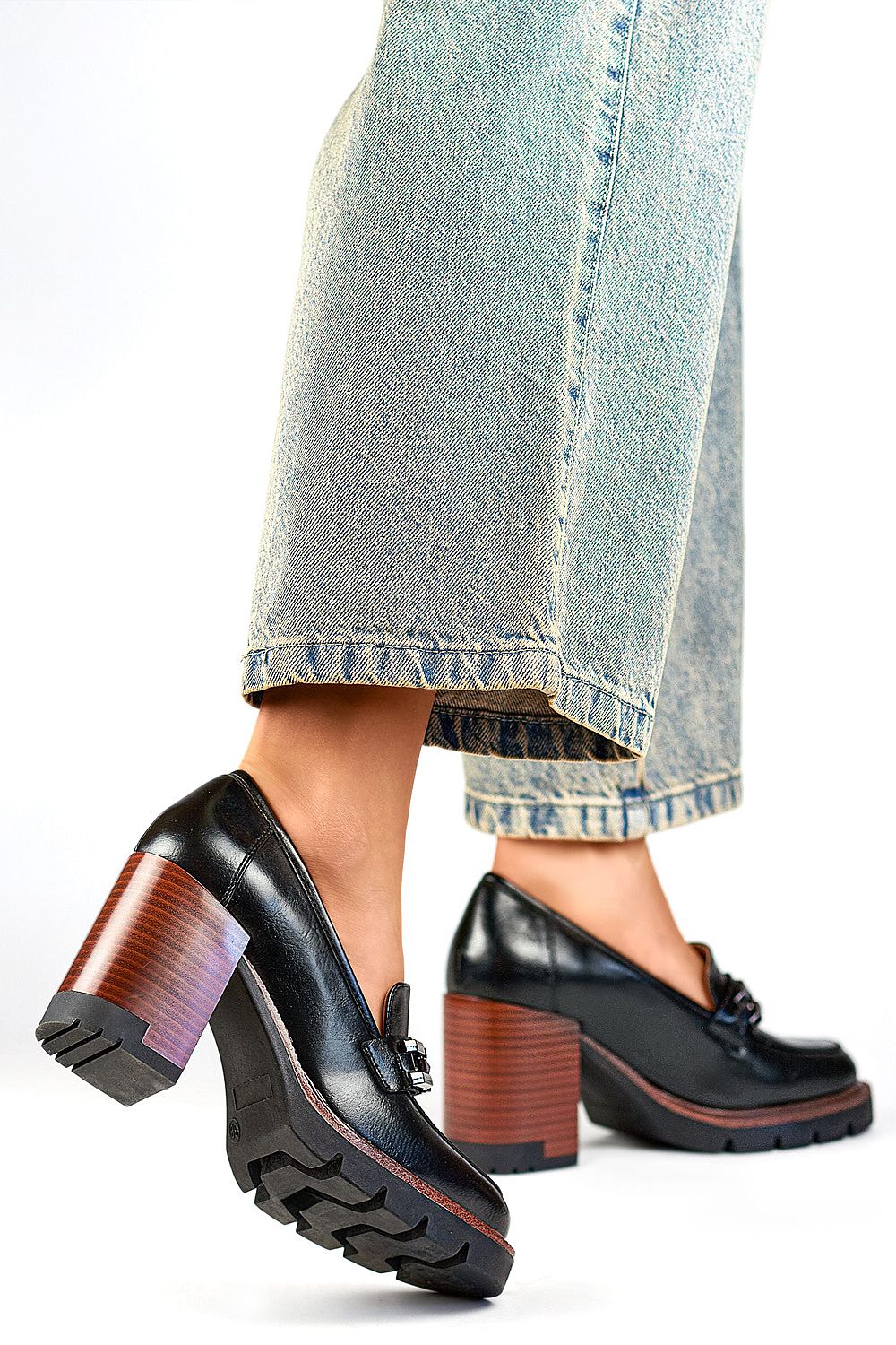 Block heel pumps model 200872