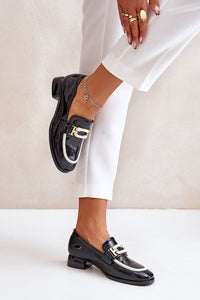 Heeled low shoes model 201142
