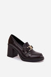 Heeled low shoes model 217841