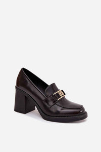 Heeled low shoes model 217841