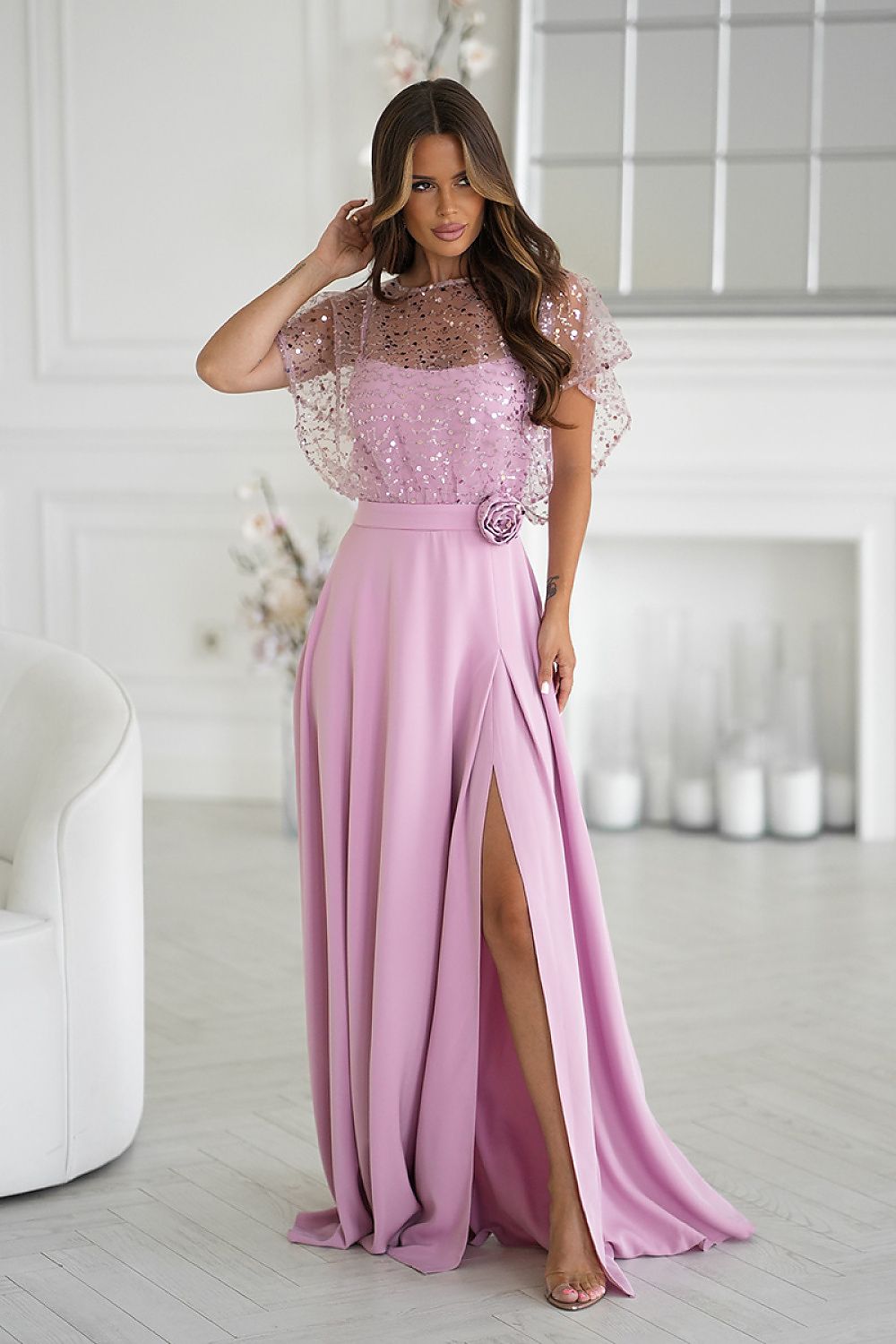 Long dress model 219690 Bicotone 