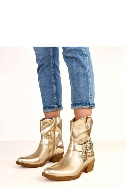 Botins dourados de salto modelo 220574
