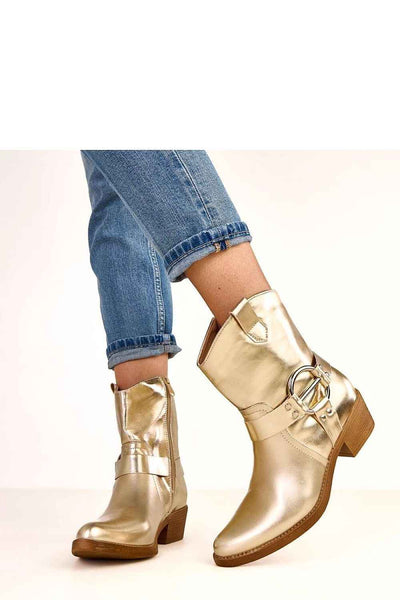 Botins dourados de salto modelo 220574