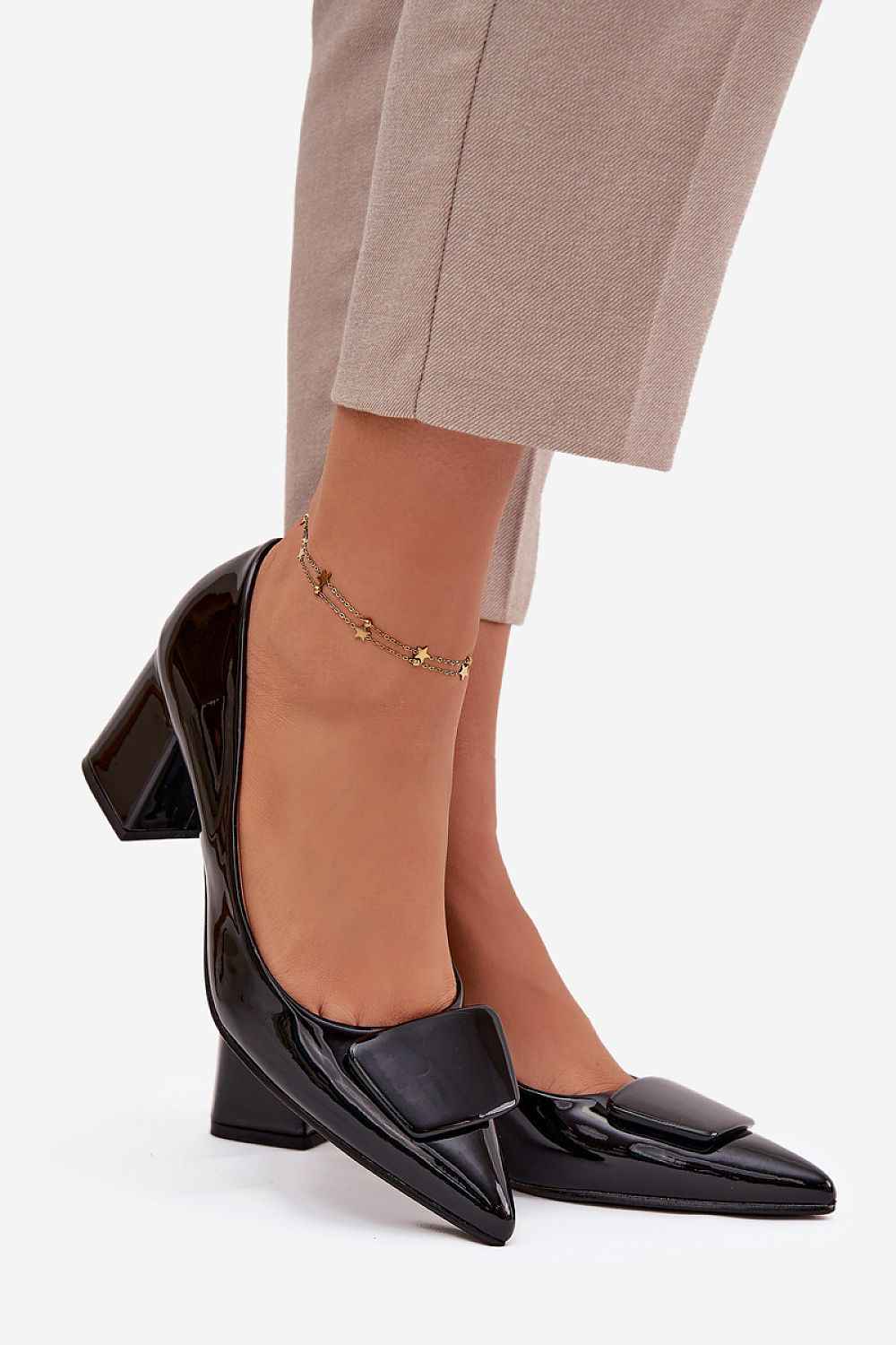 Block heel pumps model 221172