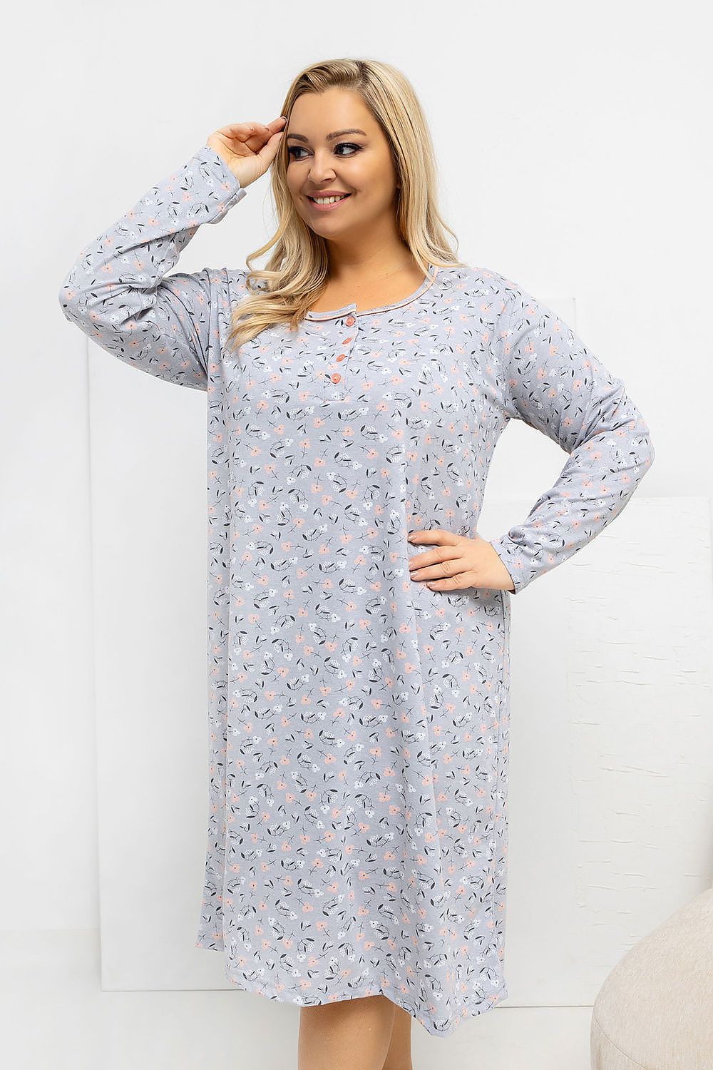  Plus Size Nightgown model 223307 Forever Pink 