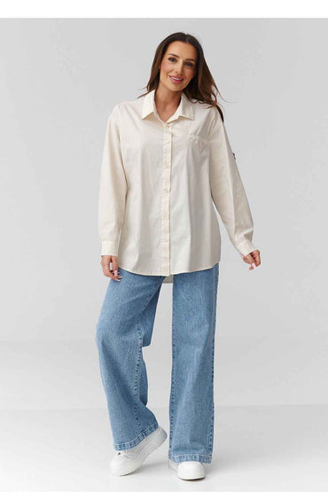  Long sleeve shirt model 224101 Makadamia 