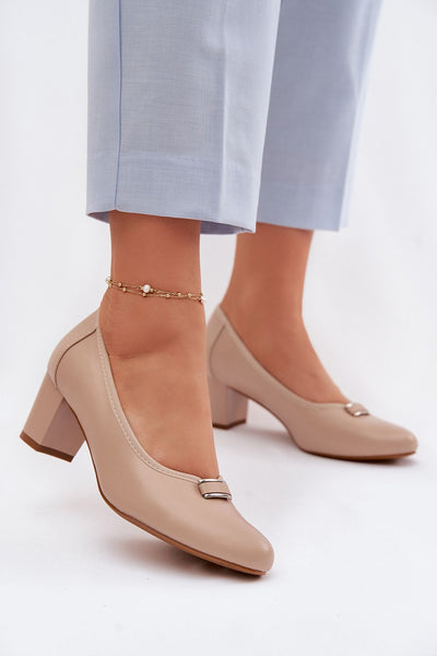 Block heel pumps model 227173