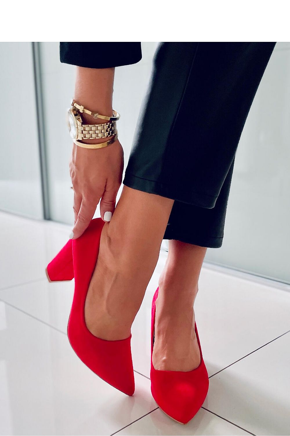 Block heel pumps model 171509