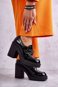 Heeled low shoes model 175535