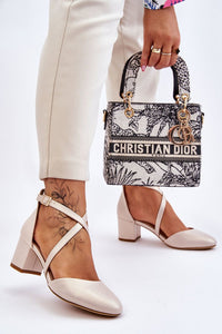 Block heel pumps model 176236