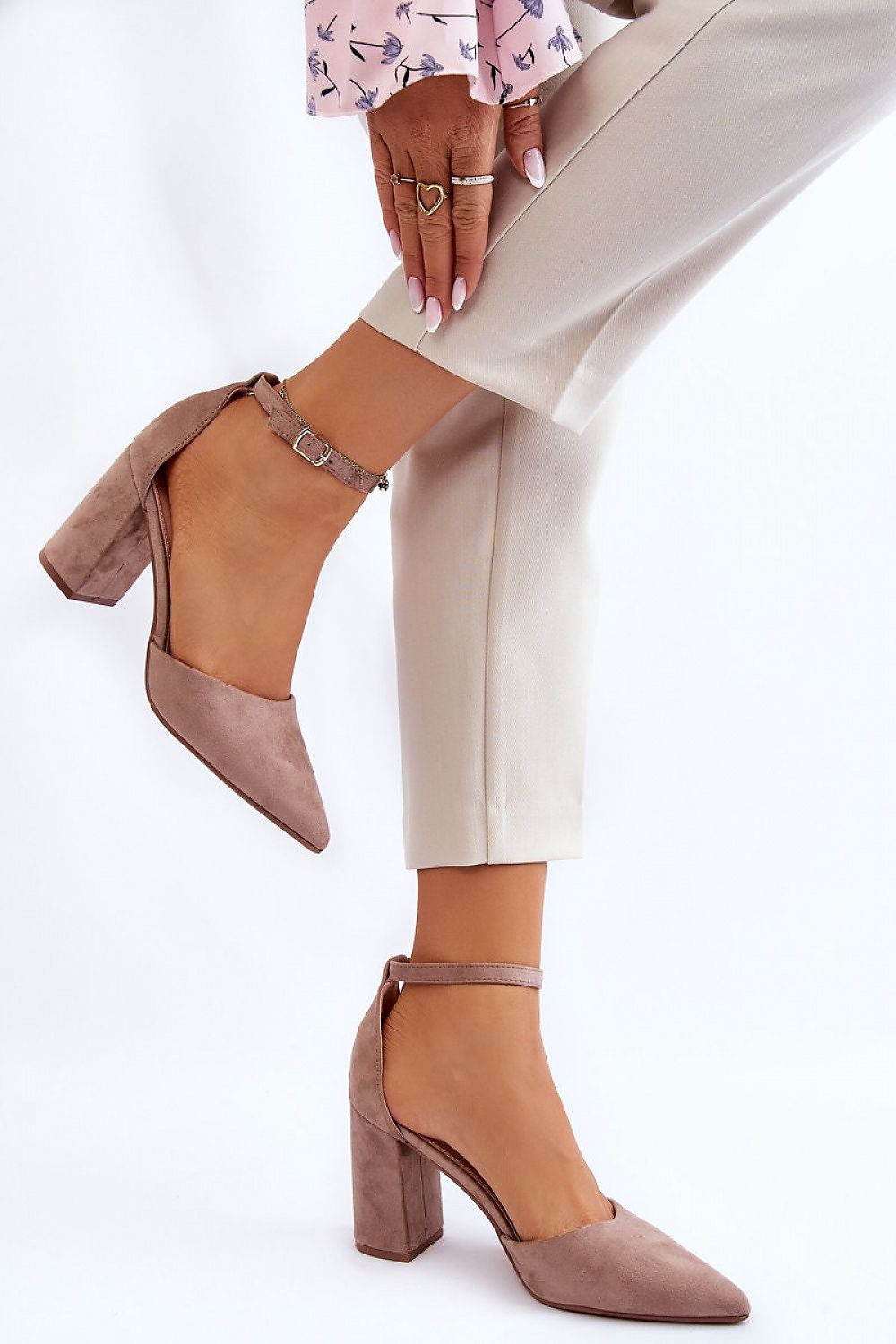 Block heel pumps model 176243