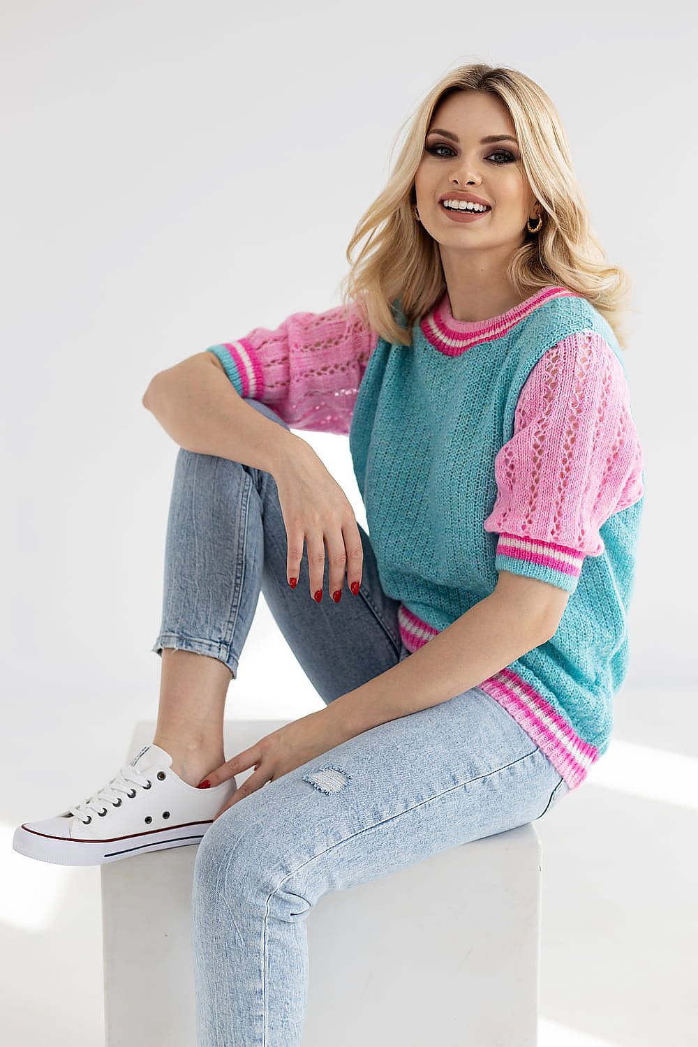 Short sleeve sweater model 178641