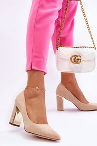 Block heel pumps model 181446