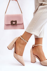 Block heel pumps model 181456