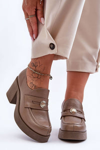 Heeled low shoes model 183950