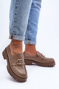 Heeled low shoes model 186415