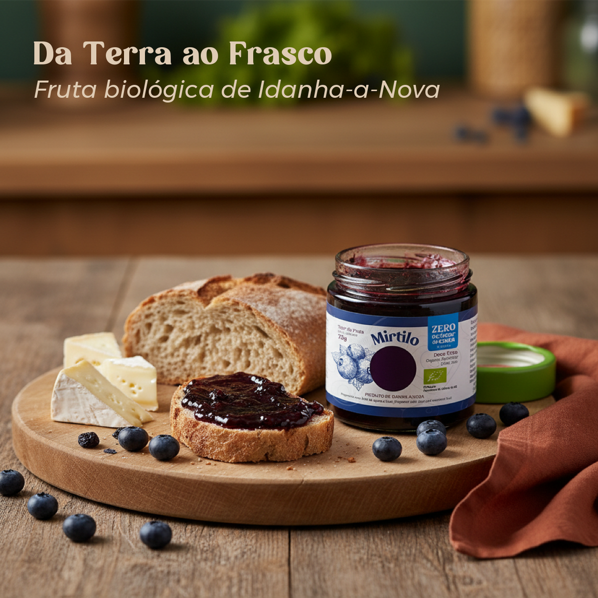 Doce Extra de Mirtilo Biológico, Sem Açúcar