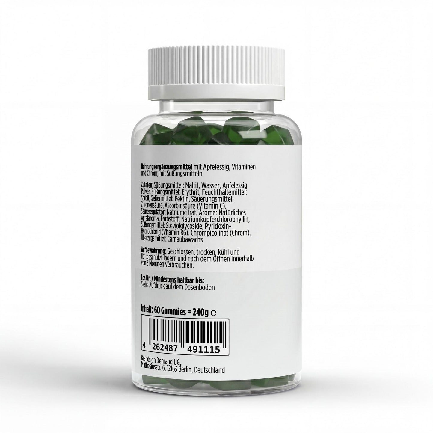 Apfelessig + C + B6 + Chrom Gummies - 60 Stk