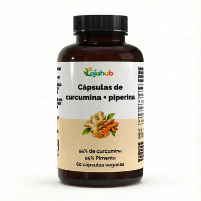 Cúrcuma (95% curcumina) + piperina - 60 cápsulas