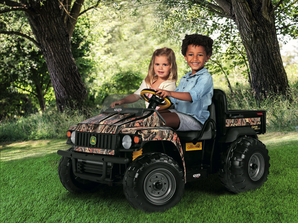Trator elétrico para crianças John Deere Gator HPX  Camuflado 12V 2 Lugares