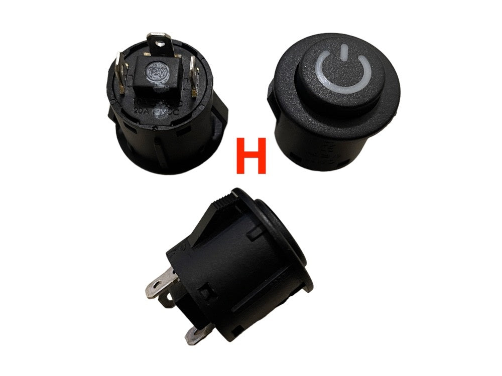 Interruptores e botões de ligar/desligar para carros infantis elétricos, motos e quadriciclos
