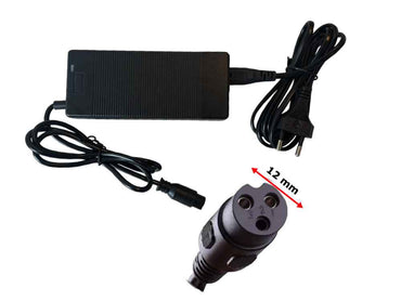 Carregador 36 volts 2Ah, conector GX16 de 3 pinos