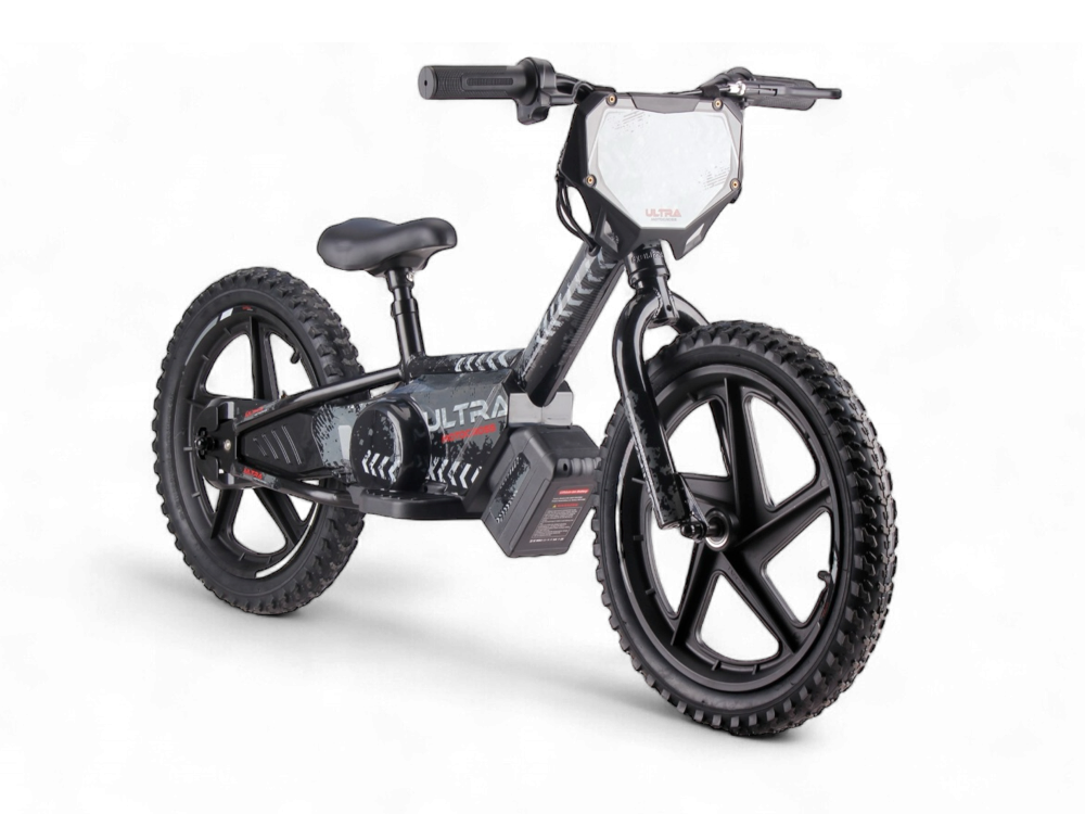 Bicicleta de equilíbrio elétrica de 24 volts, 16 polegadas - preto