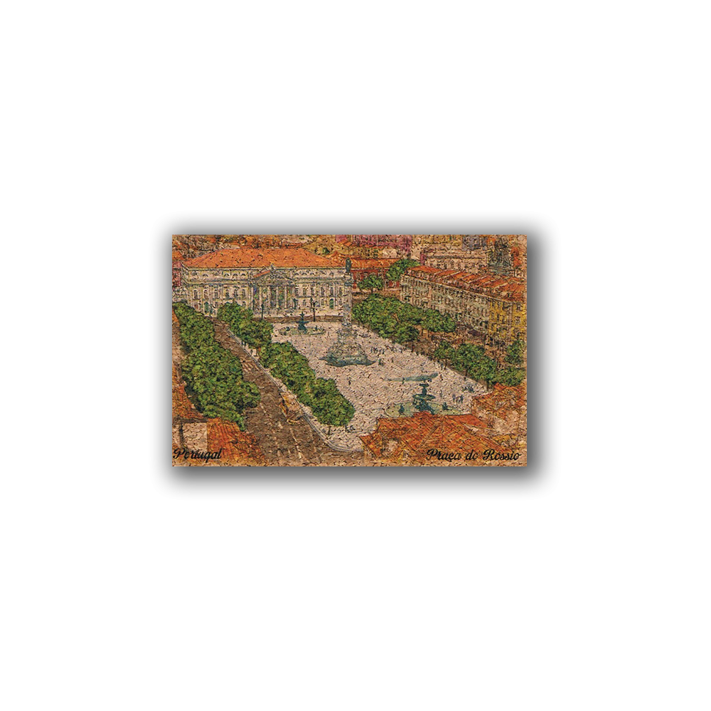 Paiting of Rossio on Cork - Fridge Magnet