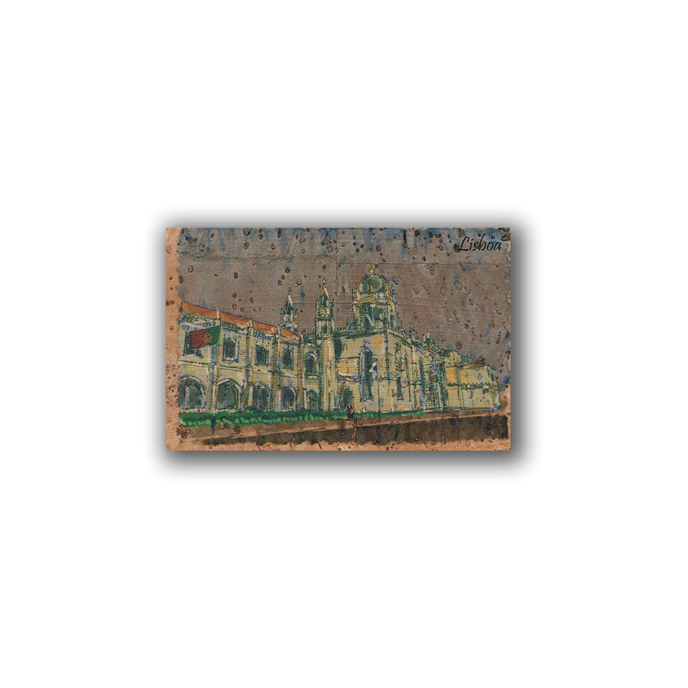 Jerónimos Monastery Painting on Cork - Fridge magnet