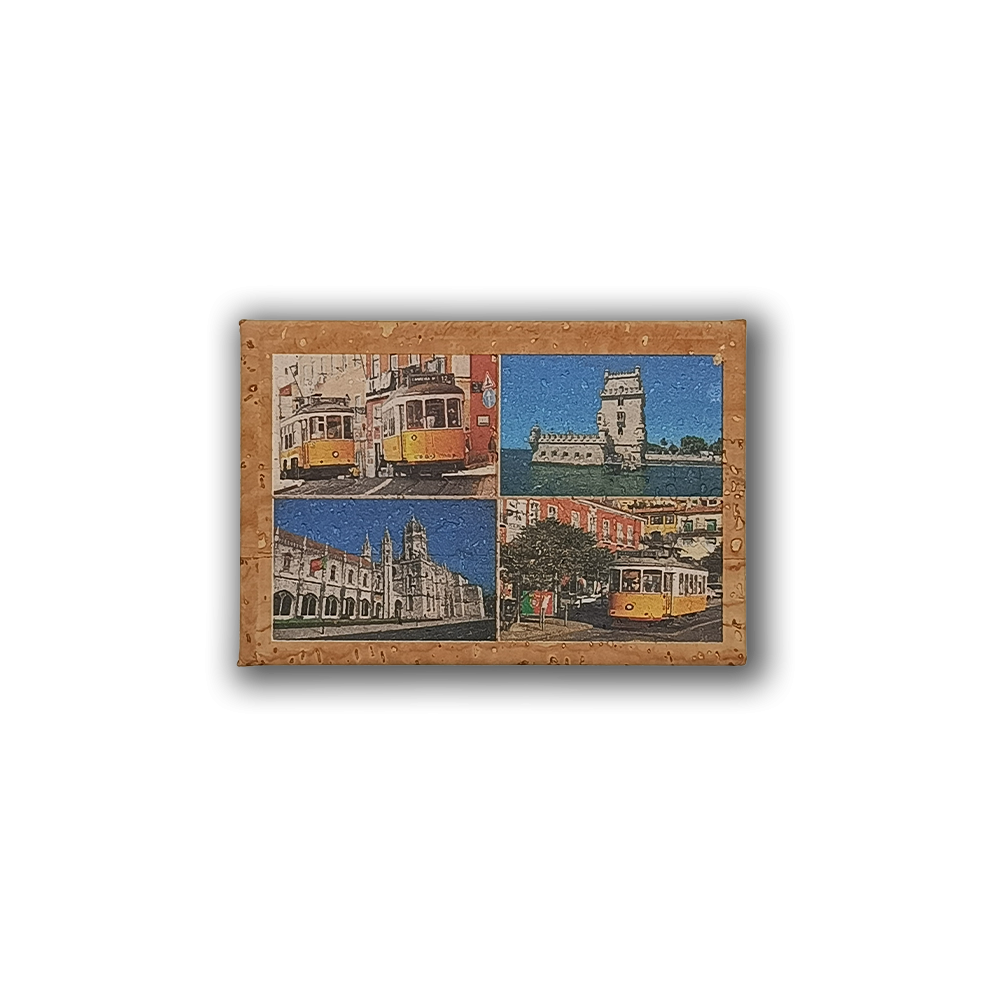 Lisbon in photos - Cork Fridge Magnet