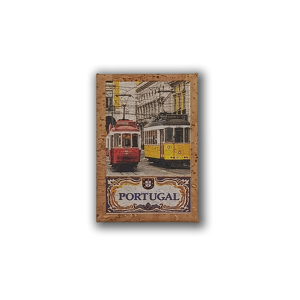 Trams Pair - Cork Fridge Magnet