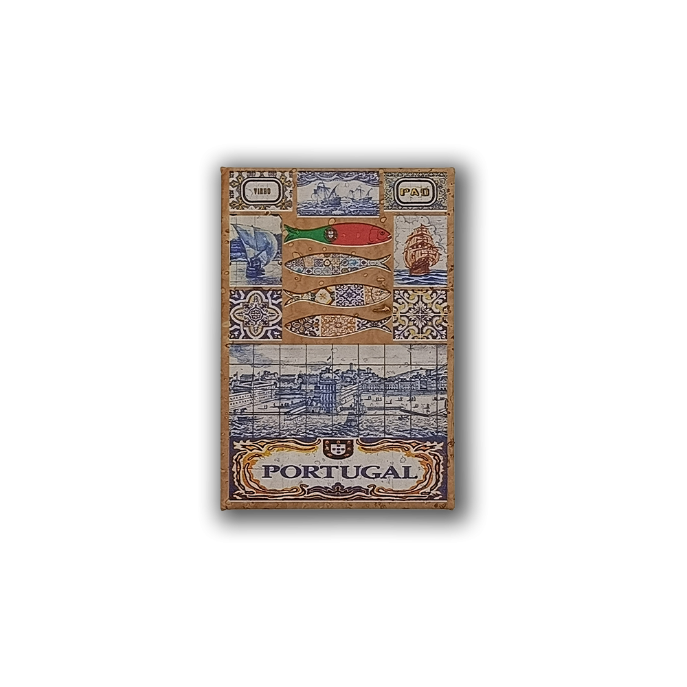 Tiles and Sardines - Cork Fridge Magnet