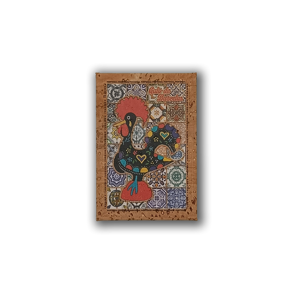Rooster on Tiles - Cork Fridge Magnet