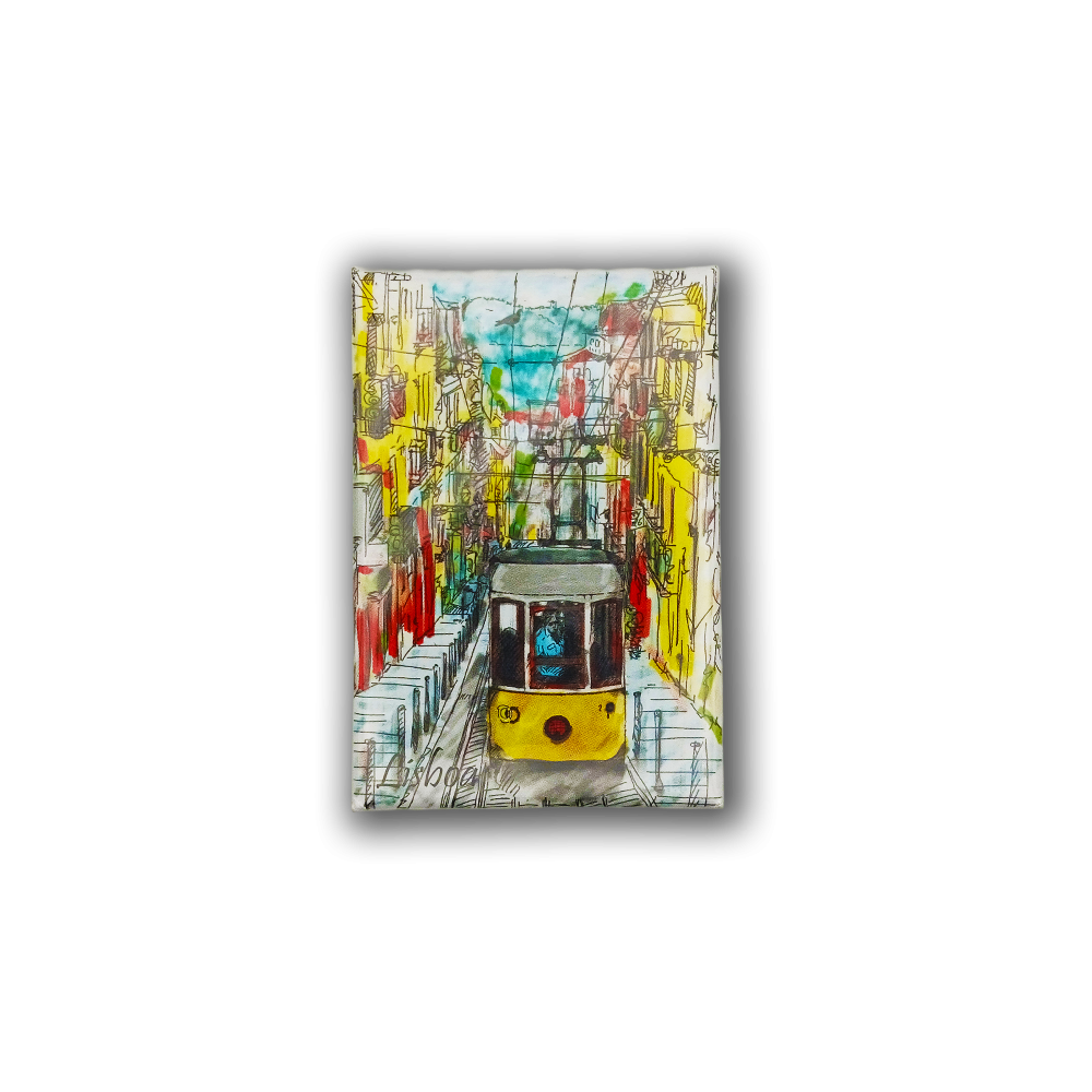 Painting of a Tram - Fridge Magnet