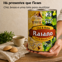 RAIANO Biológico, Chá de Ervas e Broas de Mel em Lata Eco