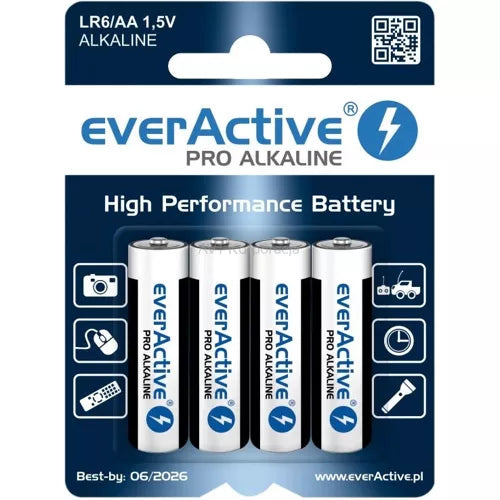 EverActive Pro Pilhas AA 1,5V - Pack 4