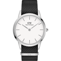 Daniel Wellington DW Watch Iconic Black NATO White Dial 40mm Silver